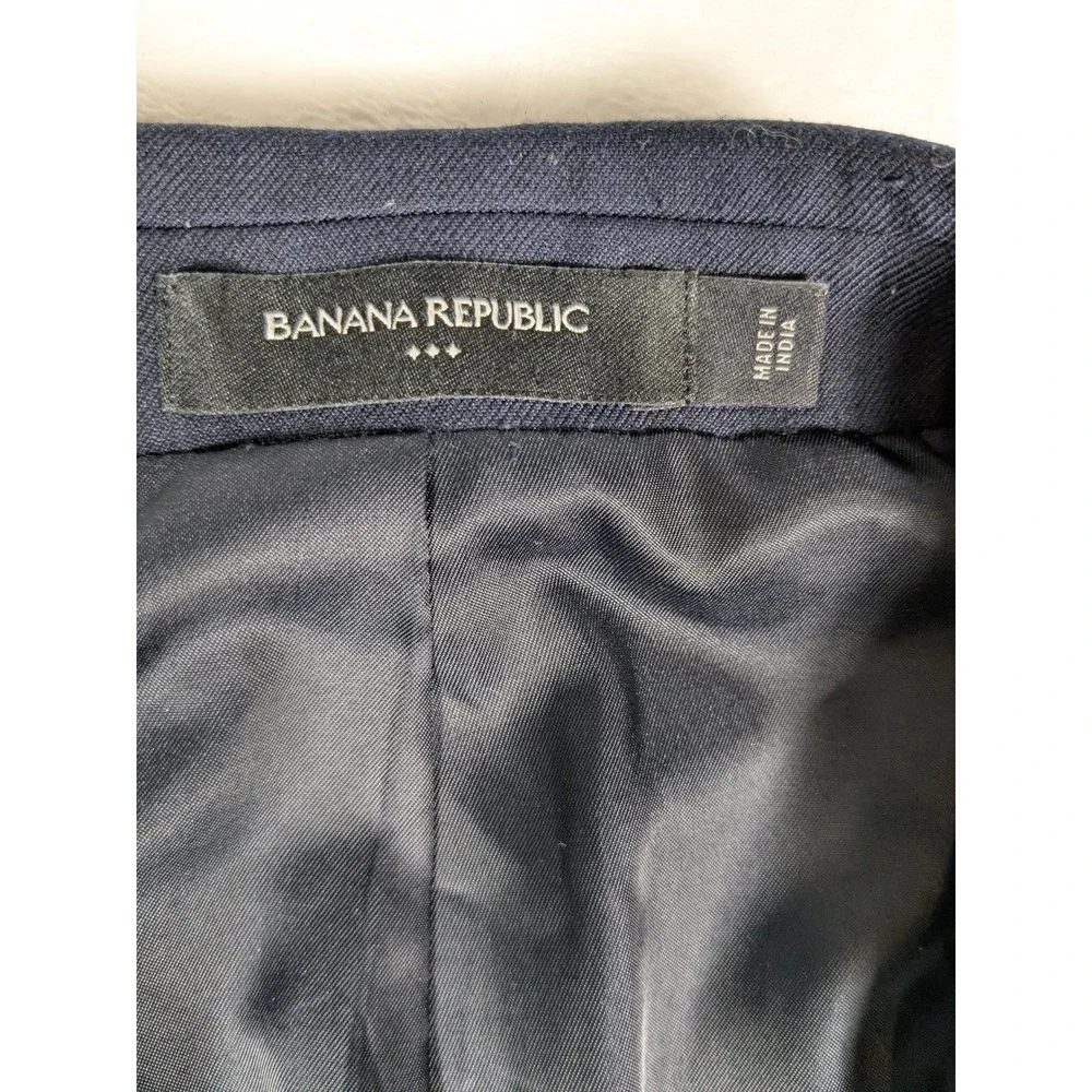 Banana Republic Men's Navy Blue Tailored Fit Wool Blend Suit Blazer Jacket‎ 44L
